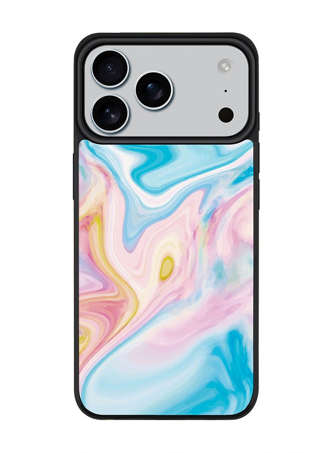 Stylizedd iPhone 17 Pro Max Case, [Compatible with MagSafe] Slim Magnetic cover Phone Case iPhone 17 Pro Max -Marble Print Aqua - Image 1