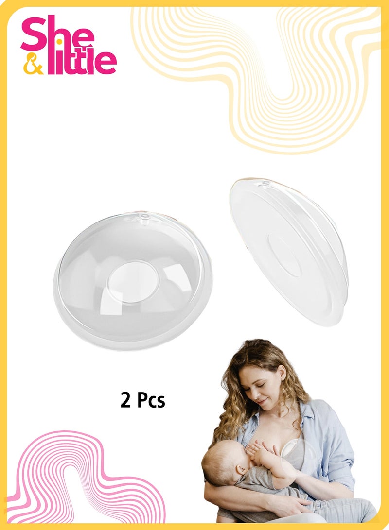 She&Little 2in1 Bra Milk Reservoir, Breastfeeding Milk Collector, Sore Nipple Protection, Reusable BPA-Free Nursing Pads with Vent Plug Cover (2 Pieces) - Image 1