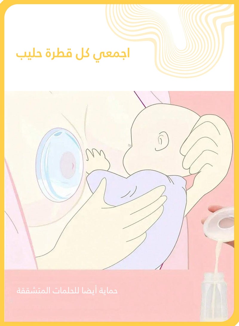 She&Little 2in1 Bra Milk Reservoir, Breastfeeding Milk Collector, Sore Nipple Protection, Reusable BPA-Free Nursing Pads with Vent Plug Cover (2 Pieces) - Image 3