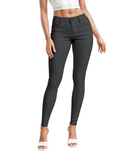 Hybrid & Company Hybrid Company Womens Hyper Ultra Stretch Comfy Skinny Leg Work Casual Pants P44876SK Charcoal L