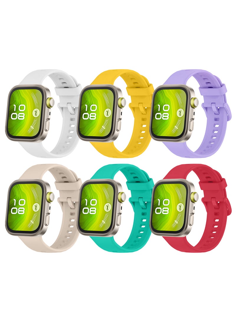CATANES 6Packs Wristband for Huawei Watch Fit 3/Fit 4/Fit 4 Pro Bands, Silicone Bracelet Quick Release Arm Band, Replacement Smartwatch Band Quick Release Sport Straps - 6 Colours  - Image 3