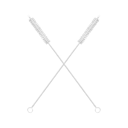 MeeTo Long Straw Cleaning Brush Stainless Steel Nylon Thin Pipes Drinking Straw Washing Cleaning Brushes/Straw Brushes with Tiny Bristles, for Tumbler, Sippy Cup, Bottle and Tube, (Pack of 2) - Image 1