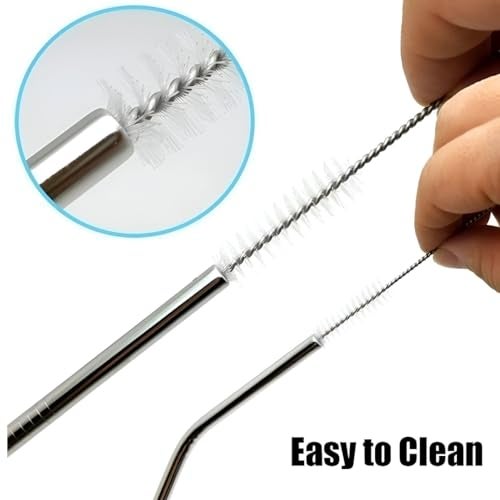 MeeTo Long Straw Cleaning Brush Stainless Steel Nylon Thin Pipes Drinking Straw Washing Cleaning Brushes/Straw Brushes with Tiny Bristles, for Tumbler, Sippy Cup, Bottle and Tube, (Pack of 2) - Image 5