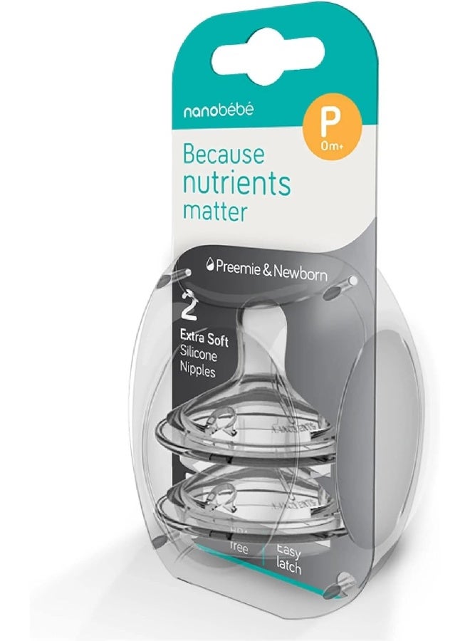 NANOBÃ‰BÃ‰ Nanobebe Silicone Nipples Triple Vented Twin-Pack - Slow Flow - Image 3