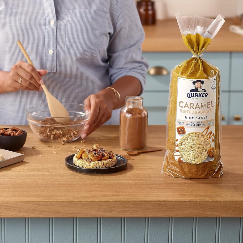 Quaker كعكات الأرز بالكراميل من كويكر - عبوة من 3، 8.53 أونصة لكل منها - Image 5