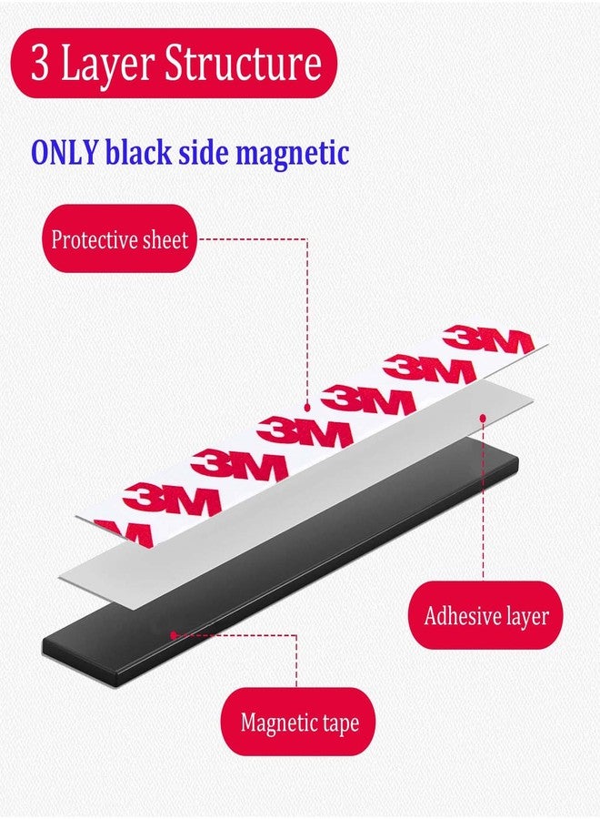 Towjug Magnetic Tape Strip Roll with 3M Adhesive Backing,(1in Wide x10ft Long) Flexible Heavy Duty Sticky Magnet Tape Strips for Kitchen, Garage Whiteboards Fridge DIY Organization - Image 2