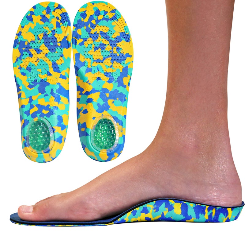 KidSole Camo Comfort Childrens Insoles for Kids with Flat Feet Who Need Arch Support by KidSole (Kids Size 12-1.5) - Image 1