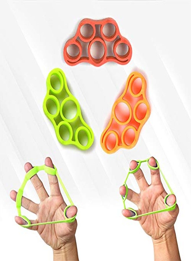 COTTONTAIL Silicon Finger Stretcher, Hand Grip Exerciser, Palm Strengthener for Athletes, Musicians, Therapy, and Stress Relief Pack of 3 Pieces - Image 1