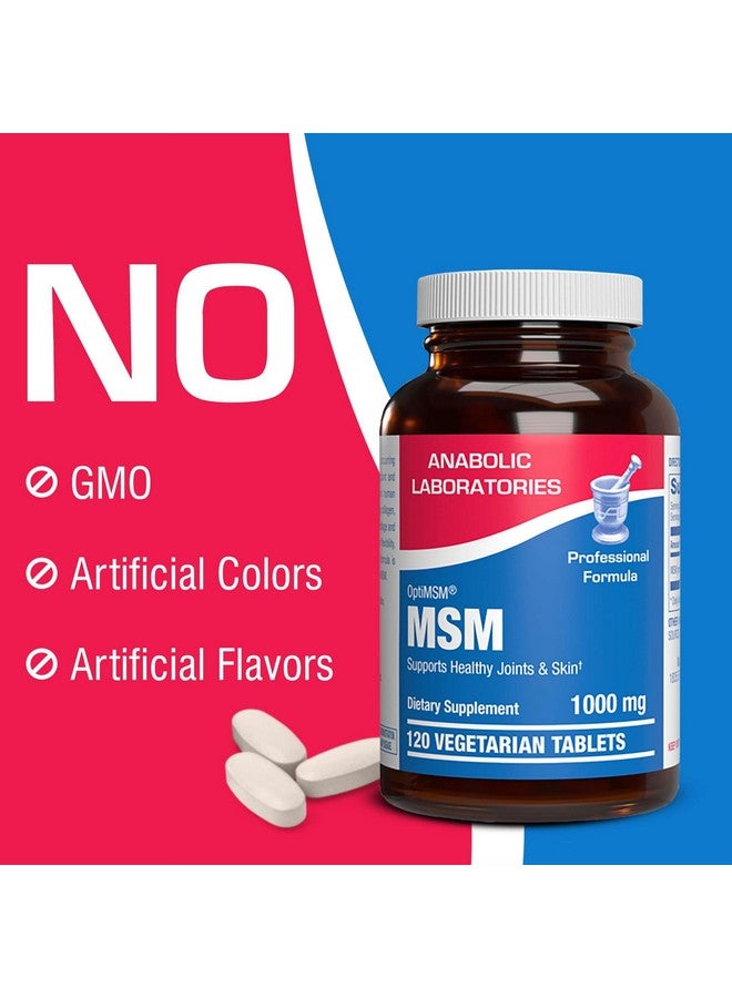 Anabolic Laboratories MSM Tablets 1000mg - 120 Vegetarian MSM Nutritional Supplements - Promotes Healthy Joints and Skin - MSM with OptiMSM - Image 5