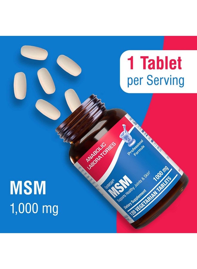 Anabolic Laboratories MSM Tablets 1000mg - 120 Vegetarian MSM Nutritional Supplements - Promotes Healthy Joints and Skin - MSM with OptiMSM - Image 3