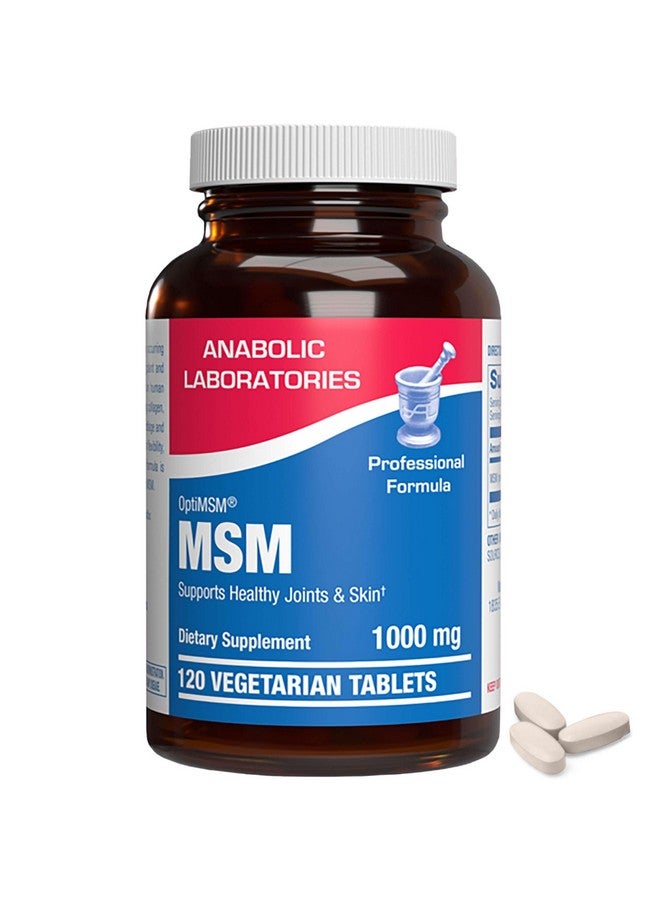 Anabolic Laboratories MSM Tablets 1000mg - 120 Vegetarian MSM Nutritional Supplements - Promotes Healthy Joints and Skin - MSM with OptiMSM - Image 1
