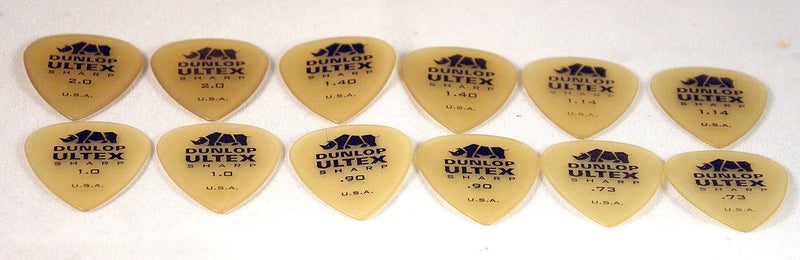 Custom Dunlop Ultex Sharp Guitar Picks Variety Pack; Contains 12 Picks - Image 1