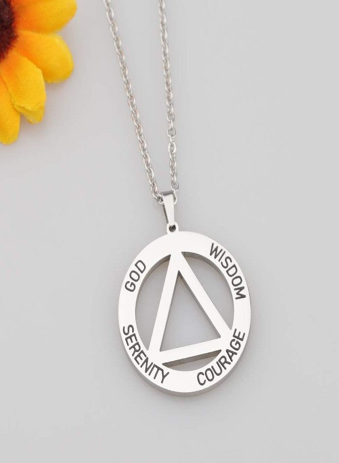 BNQL Serenity Prayer AA Recovery Necklace Serenity Courage Wisdom Sobriety Gift Necklace - Image 3
