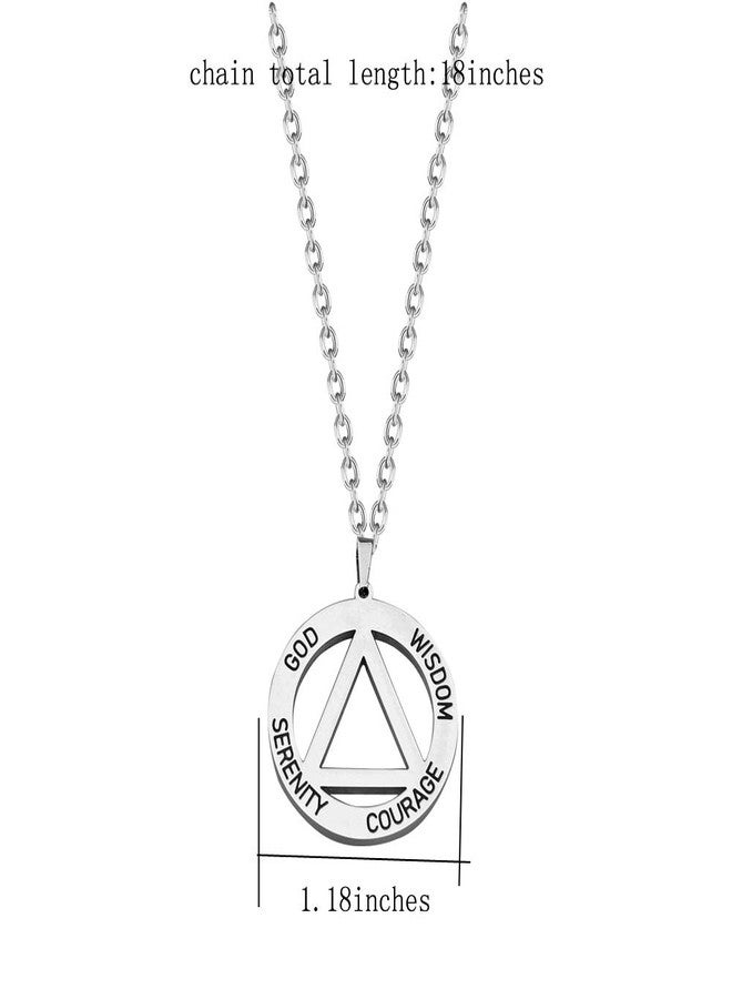 BNQL Serenity Prayer AA Recovery Necklace Serenity Courage Wisdom Sobriety Gift Necklace - Image 2