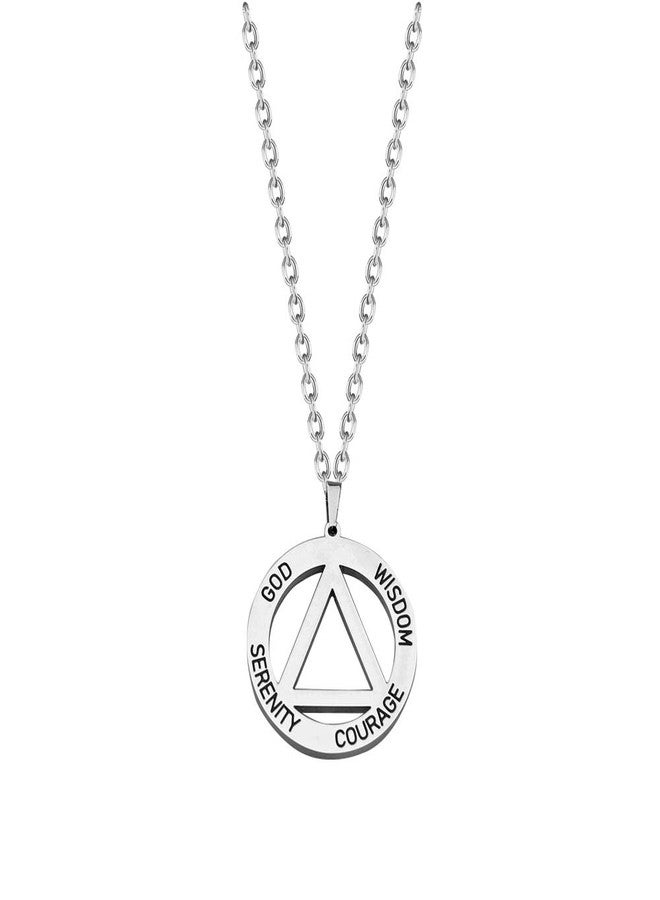 BNQL Serenity Prayer AA Recovery Necklace Serenity Courage Wisdom Sobriety Gift Necklace - Image 1