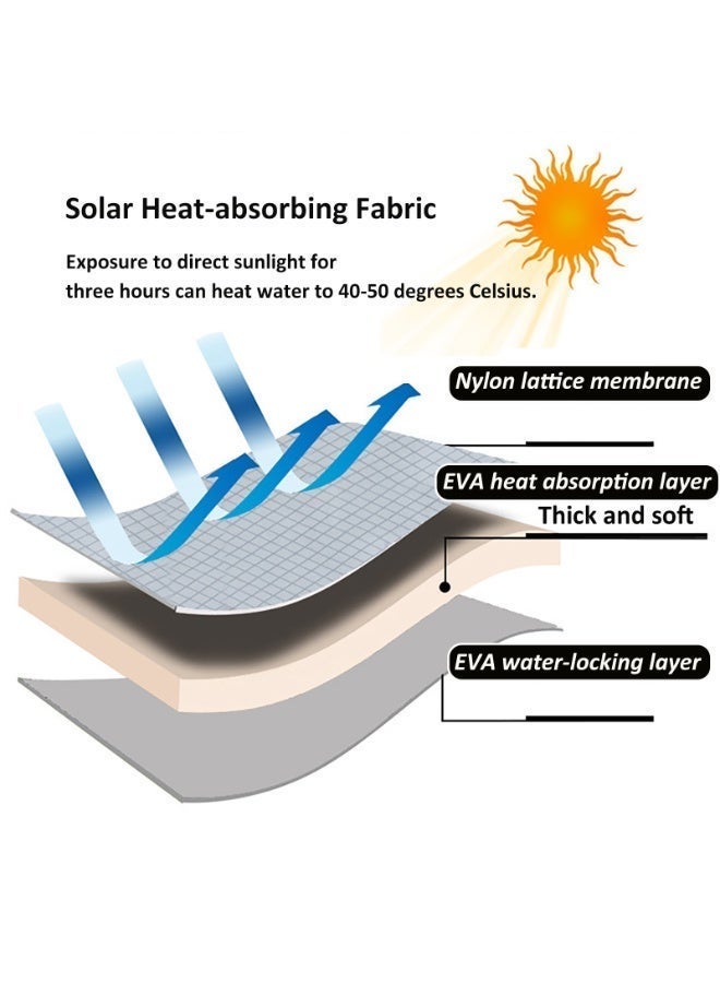 YY-ريشير حقيبة استحمام خارجية قابلة للطي، سعة 20 لترًا، مزودة بدُش شمسي للتخييم ورأس دُش دوار، حقيبة مياه محمولة للاستحمام والمشي لمسافات طويلة، لون أسود - Image 5