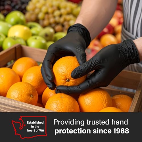 GLOVEWORKS Black Nitrile Gloves for Cooking, Food Prep, Disposable, 5 Mil, For Professional Cleaning, Medium, Box of 100 - Image 3