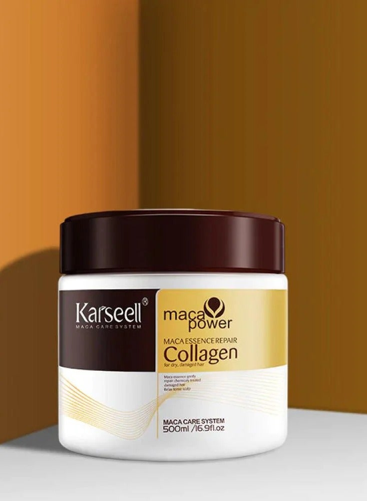كارسيل علاج الشعر بالكولاجين من كارسيل، إصلاح عميق للتكييف، قناع الشعر بزيت الأرغان والكولاجين، للشعر الجاف التالف، جميع أنواع الشعر، 500 مل - Image 1