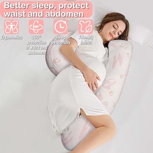 Oskeray Pregnancy Maternity Pillow for Sleeping, Support for HIPS, Backs, Legs, with Detachable and Adjustable Cover - Image 3