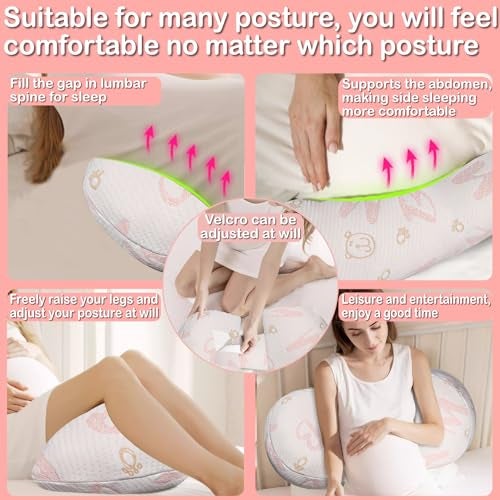 Oskeray Pregnancy Maternity Pillow for Sleeping, Support for HIPS, Backs, Legs, with Detachable and Adjustable Cover - Image 4