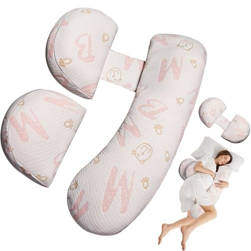 Oskeray Pregnancy Maternity Pillow for Sleeping, Support for HIPS, Backs, Legs, with Detachable and Adjustable Cover - Image 1