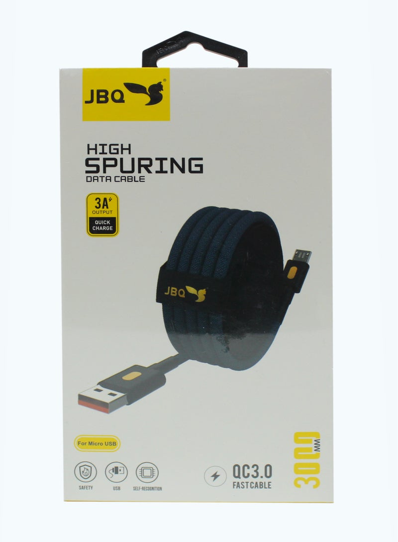 FAST CHARGING HIGH SPURING DATA CABLE FOR MICRO USB 3METERS