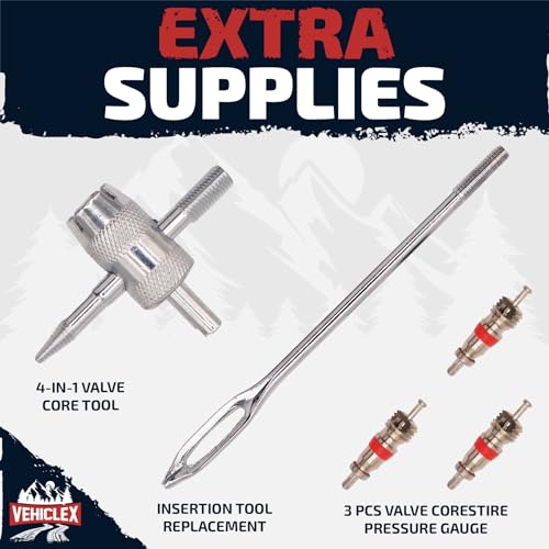 Vehiclex Tire Repair Kit for Plug and Patch with Aluminum Handled Tools Emergency Kit in Zippered Bag for Car, Motorcycle, ATV, Tractor, Lawn Mower - Image 4