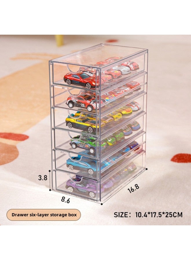 Hot Wheels Display Stand Alloy Car Model 1:64 Children's Toy Car Ornaments Transparent Finishing Storage Display Box-Color:1:64 Drawer Model  Car Storage - Image 1