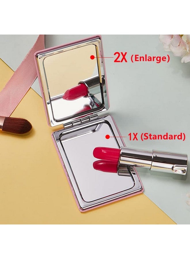 BIMIGET Compact Mirror For Men Women And Girls Pink Travel Makeup Mirrors For Handbag And Pocket Portable Doublesided Mirror With Distortion Free (Pink) - Image 3