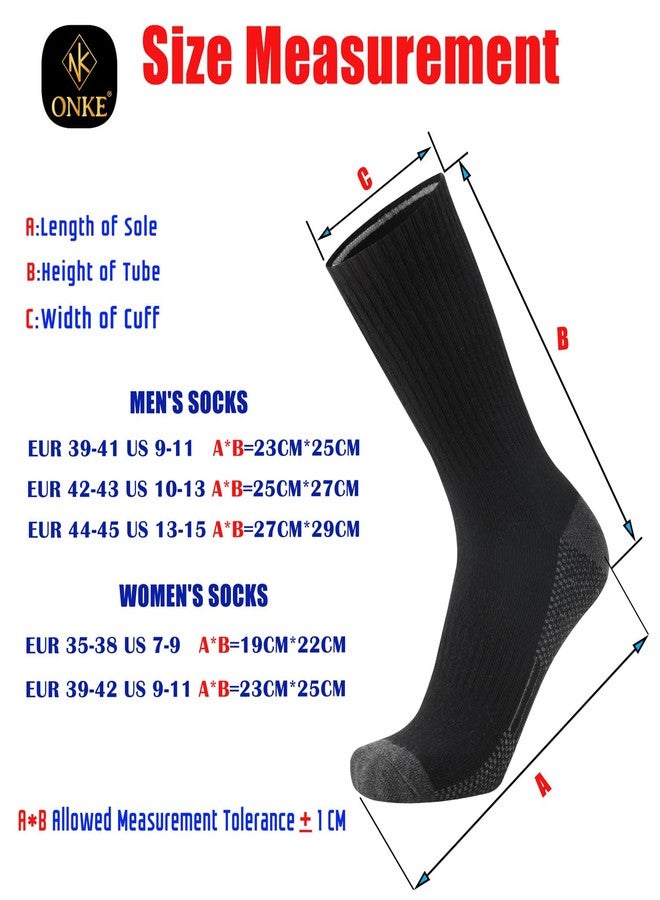 ONKE Max Full Cushion Crew Socks Moisture Wicking Odor Control Durable for Heavy Duty Steel Toe Work Boot Athletic Training(Black L) - Image 5