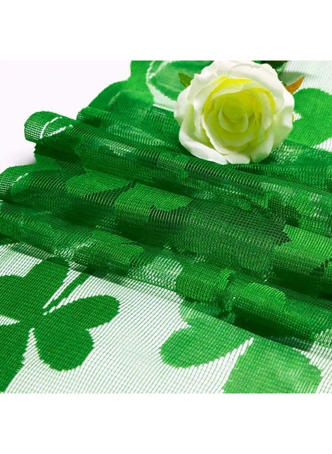 Green Clover Lace Table Runner Home Decor Tablecloths - Image 4
