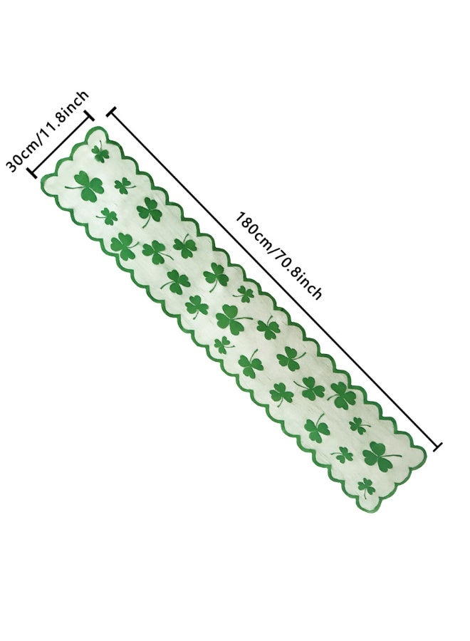 Green Clover Lace Table Runner Home Decor Tablecloths - Image 5