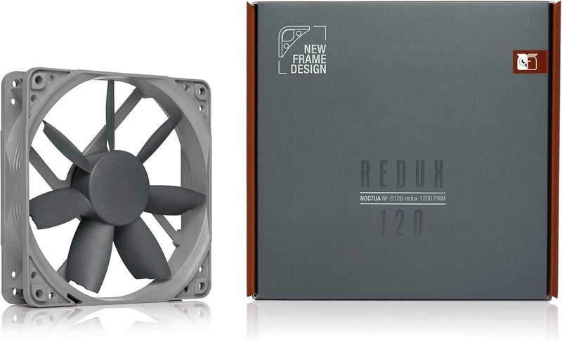 NOCTUA Noctua NFS12B redux1200 PWM High Performance Cooling Fan 4Pin 1200 RPM 120mm Grey  - Image 4