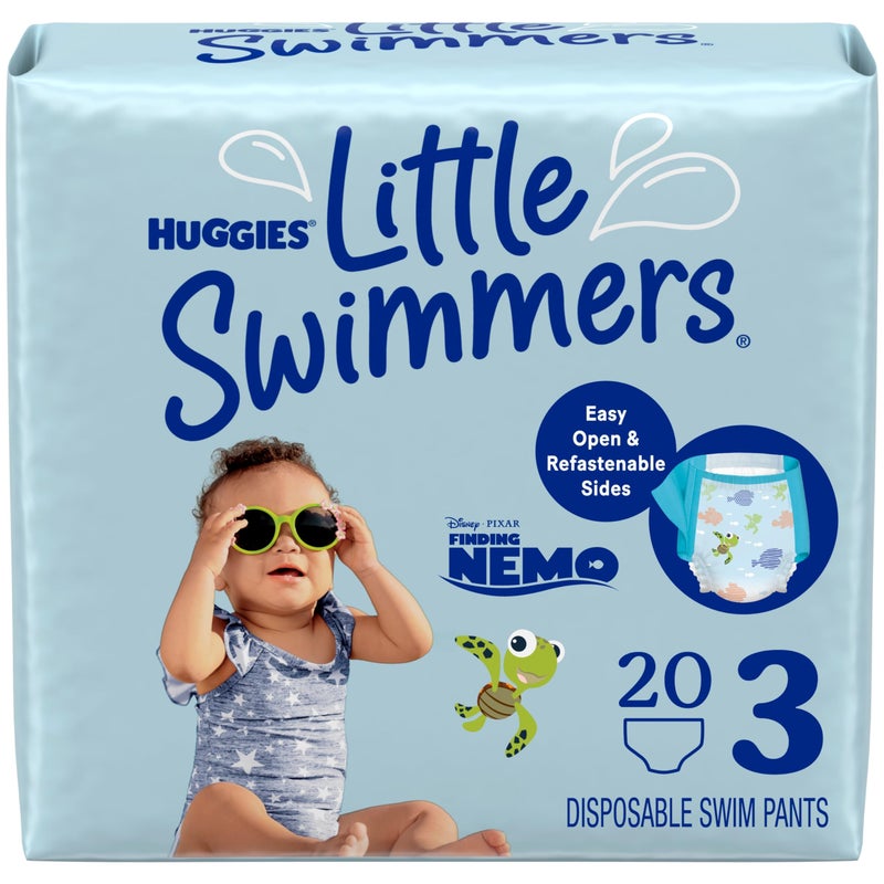 Huggies Little Swimmers Disposable Swim Diapers, Size 3 (16-26 lbs), 20 Ct - Image 1