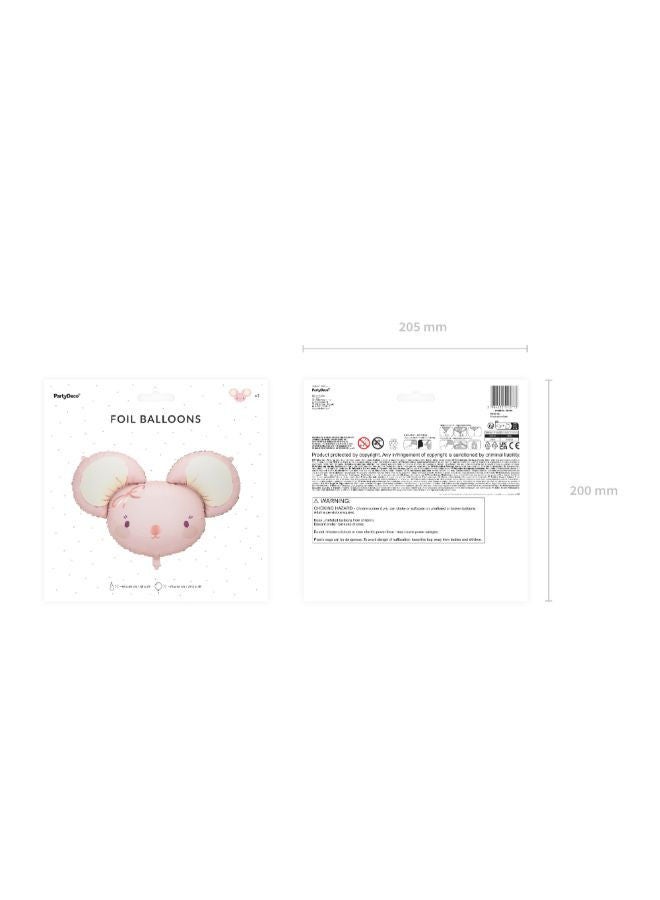 PartyDeco Foil balloon Mouse, 96x64 cm, light pink - Image 4