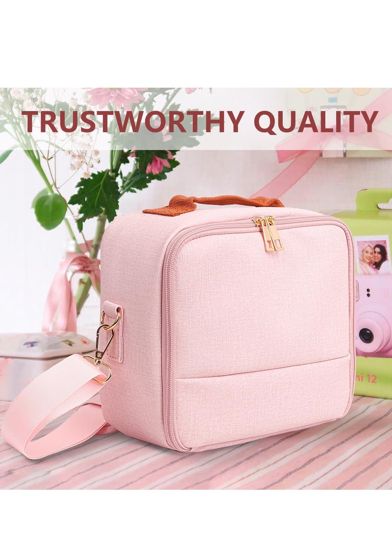 DSLR Camera Bag for CP910/1200/1300 Crossbody Camera Case with Padded Shoulder Strap Anti-Thief Camera Shoulder Bag Pink - Image 5