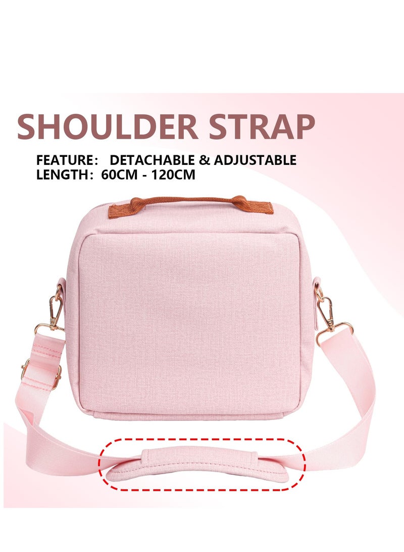DSLR Camera Bag for CP910/1200/1300 Crossbody Camera Case with Padded Shoulder Strap Anti-Thief Camera Shoulder Bag Pink - Image 4