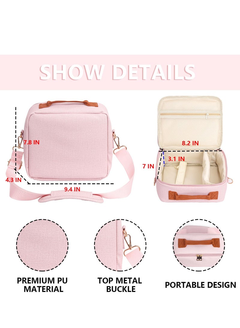 DSLR Camera Bag for CP910/1200/1300 Crossbody Camera Case with Padded Shoulder Strap Anti-Thief Camera Shoulder Bag Pink - Image 2