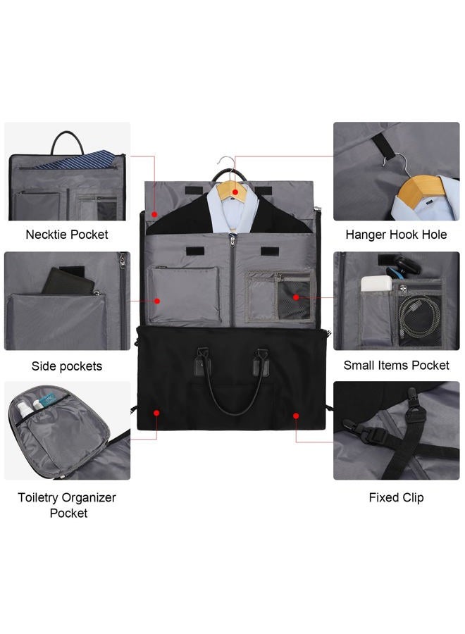 Modoker Convertible Garment Bags for Travel, Black, Garment Bag - Image 3