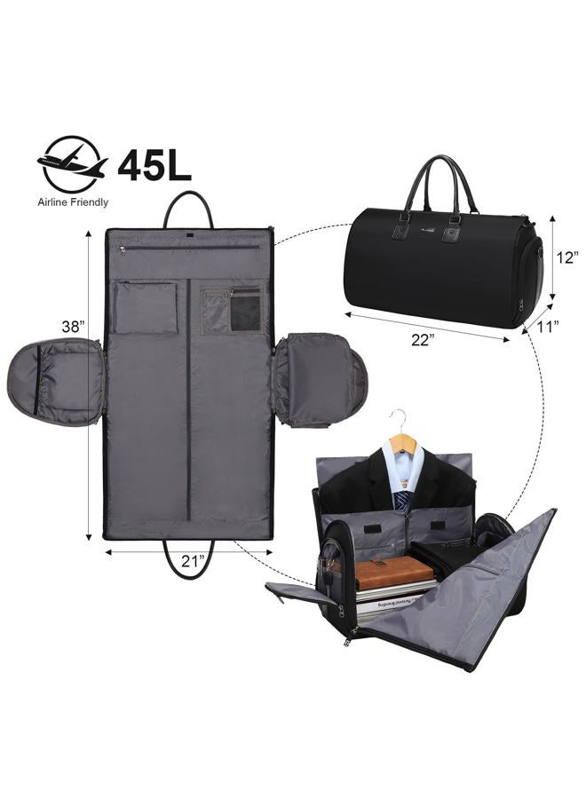 Modoker Convertible Garment Bags for Travel, Black, Garment Bag - Image 2