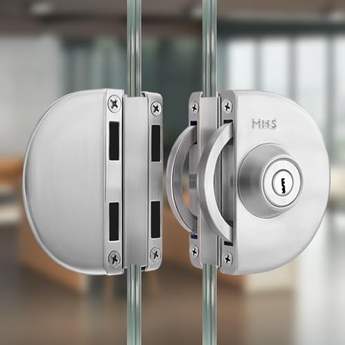 MHS Heavy Duty Stainless Steel Lock for Glass Door Thickness 10 mm to 12 mm Having 3 Ultra Keys Out Side & Knob Inside with Screws Satin Finish Pack of 1 Set (A. Glass to Glass, Silver) - Image 2