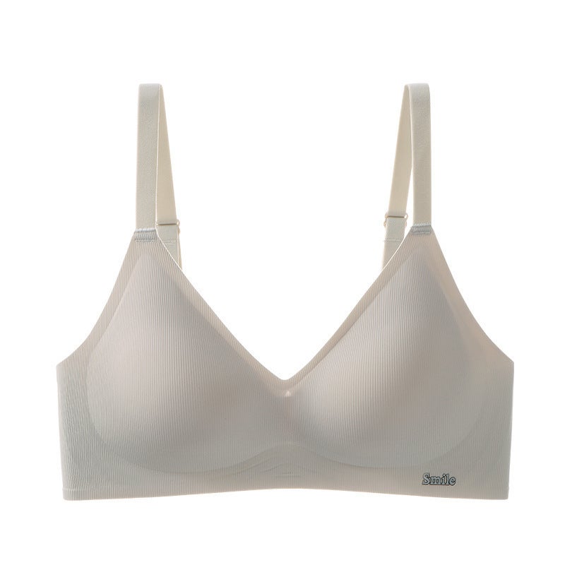 Traceless Underwear Women'S Small Chest Gathering Parm Thin Fixed Cup 3D Jelly Strip Soft Support Non-Rimped Bra - Image 1