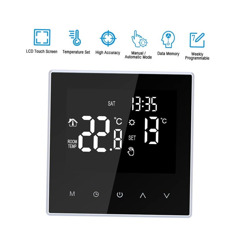 Programmable Thermostat Large LCD Display For Underfloor Heating System Home Office - Image 4