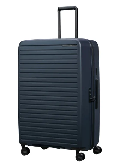 Samsonite Restackd Suitcase Check-In Size 81 cm / 30 inch, 4 Spinner Wheels, Polypropylene, Midnight|TSA Combination Lock|Shock Absorbing Wheels|Expandable - 5 Years International Warranty