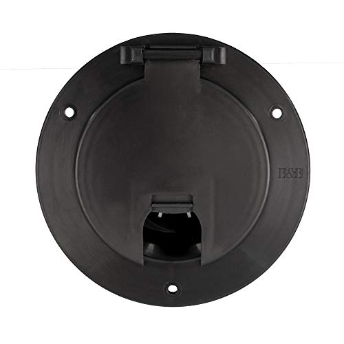 RecPro غطاء فتحة كابل الطاقة الأسود لسيارات RV من RecPro | بلاستيك مقاوم للأشعة فوق البنفسجية | باب قفل سناب | يقبل كابل يصل إلى 50 أمبير | صنع في أمريكا - Image 2