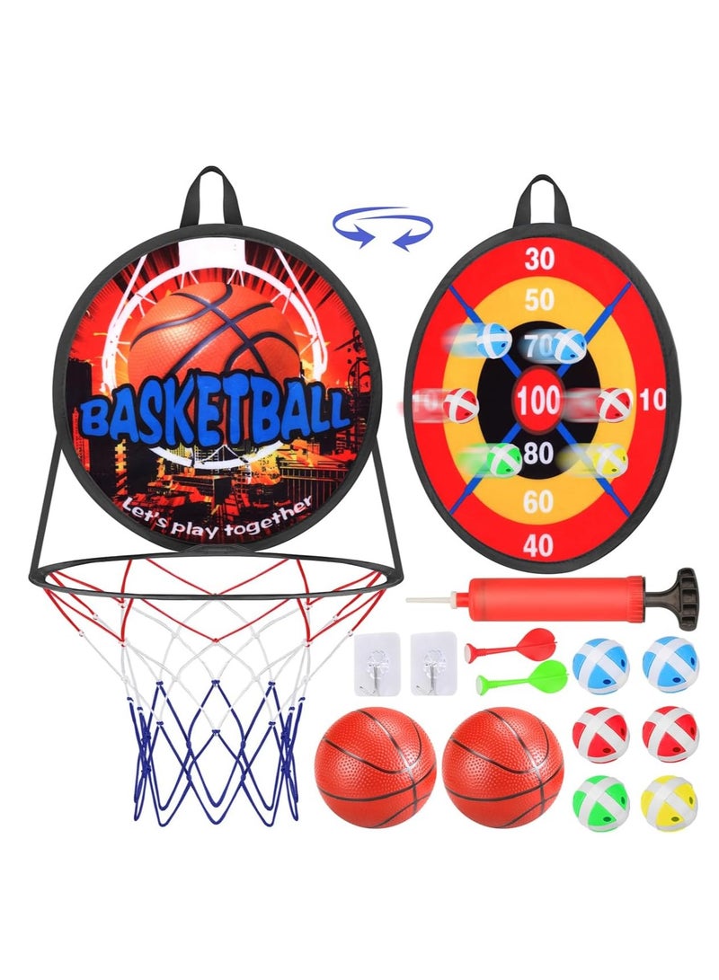 ميكسد لوح رمي السهام للأطفال، طوق كرة السلة للأطفال الصغار، ألعاب رياضية وخارجية للأطفال، ألعاب خارجية للأطفال - Image 1