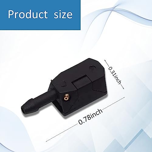 GKmow Pack-2 Car Universal Front Windshield Washer Nozzle, Jet 4Way 8mm 9mm Wiper Sprayer Arm Mounted Window Water Spray Sprinkler (Black) - Image 2