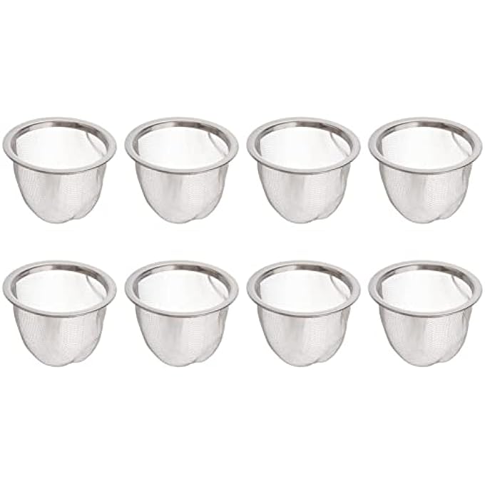 Yardwe Teapot Mesh Strainer Infuser Filter Replacement Stainless Steel Tea Pot Drain Net 8Pcs Reusable Loose Leaf Tea Herb Strainer Tea Infuser 6 5Cm - Image 1