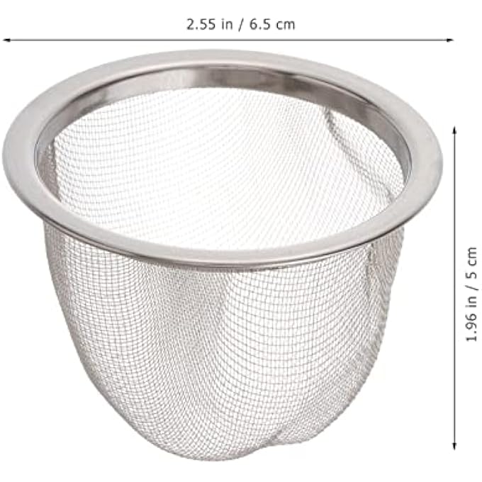 Yardwe Teapot Mesh Strainer Infuser Filter Replacement Stainless Steel Tea Pot Drain Net 8Pcs Reusable Loose Leaf Tea Herb Strainer Tea Infuser 6 5Cm - Image 3