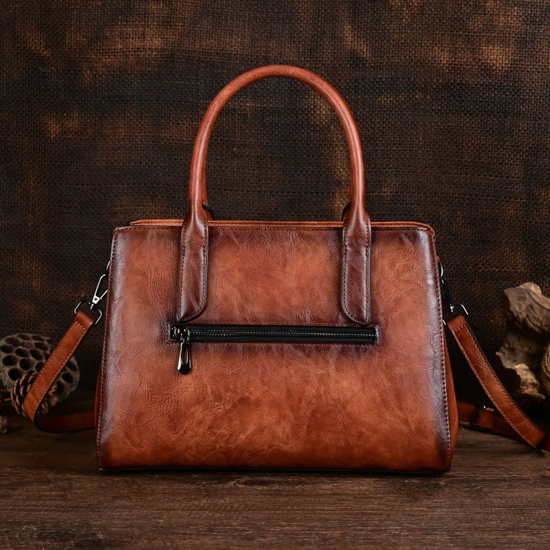 Vintage Full-Print Embossed Women'S Bag, Shoulder Bag, Handbag, Crossbody Bag, Large Capacity, Genuine Leather Pu - Image 5